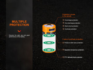 Fenix ARB-L16-800UP - 16340 USB-Akku 800mAh