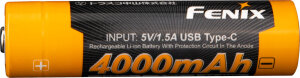 Fenix ARB-L18-4000U | Batterie Li-Ion USB-C 18650 | 4000 mAh