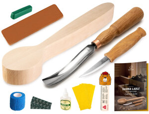 BeaverCraft Sauna Ladle Holzschnitzset | Saunalöffel | Hakenmesser