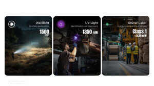 Nitecore EDC17 Taschenlampe | 1500 Lumen / UV / Laser