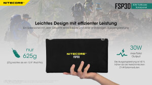 Nitecore FSP30 – 30 W Foldable Solar Panel | 24 % Efficiency