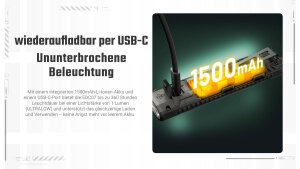 Nitecore EDC07 Noir Lampe torche EDC | 1500 Lumens | 3 teintes de blanc