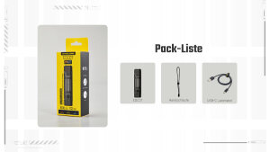 Nitecore EDC07 Noir Lampe torche EDC | 1500 Lumens | 3 teintes de blanc