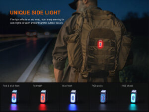 Fenix E04R Black EDC Flashlight | 300 Lumens | Red + RGB Warning