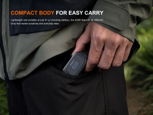 Fenix E04R Black EDC Flashlight | 300 Lumens | Red + RGB Warning