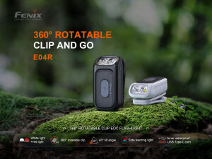 Fenix E04R Black EDC Flashlight | 300 Lumens | Red + RGB Warning