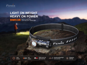 Fenix HM53R Lampe frontale | 1200 Lumens | Lumière rouge