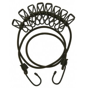 Fosco elastische Wäscheleine Oliv | 111 cm | 8 Klammern