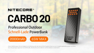 Nitecore CARBO 20 Power Bank Blue | 20000 mAh | 65 W