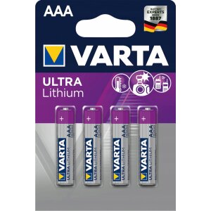 Varta Ultra Lithium AAA batteries in a 4-pack