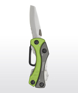 Gerber Crucial Multi-Tool Green | 7 Tools | Carabiner Clip