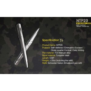 Nitecore NTP20 Titanium Tactical Pen