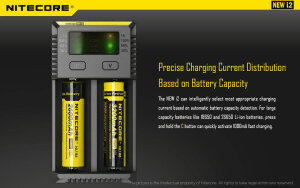 Nitecore NEW i2 Chargeur multiple | 2 baies | Li-ion & Ni-MH