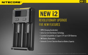 Nitecore NEW i2 Chargeur multiple | 2 baies | Li-ion & Ni-MH