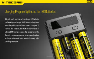 Nitecore NEW i4 Chargeur multiple | 4 baies | Li-ion & Ni-MH