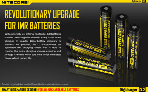 Nitecore D2 Digicharger Chargeur numérique | 2 baies | Li-ion & Ni-MH