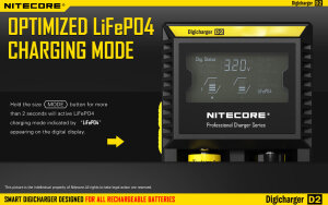 Nitecore D2 Digicharger Chargeur numérique | 2 baies | Li-ion & Ni-MH