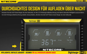 Nitecore D4 Digicharger Chargeur numérique | 4 baies | Li-ion & Ni-MH