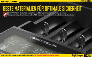Nitecore D4 Digicharger Chargeur numérique | 4 baies | Li-ion & Ni-MH