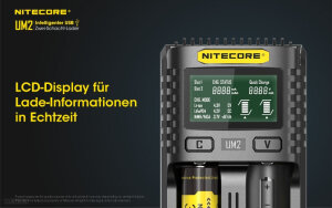 Nitecore UM2 Chargeur USB | 2 baies | Li-ion & Ni-MH