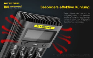 Nitecore UM4 Chargeur USB | 4 baies | Li-ion & Ni-MH