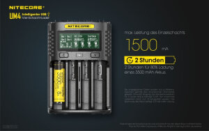 Nitecore UM4 Chargeur USB | 4 baies | Li-ion & Ni-MH