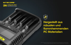 Nitecore UM4 Chargeur USB | 4 baies | Li-ion & Ni-MH