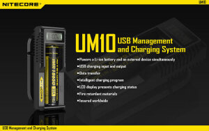 Nitecore UM10 Chargeur USB | Micro-USB | LCD