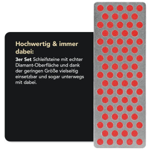 DMT Diamond Whetstone 70mm Set | 3 Körnungen | Mini-Schleifsteine