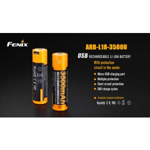 Fenix ARB-L18-3500U 18650 Batterie USB 3500mAh