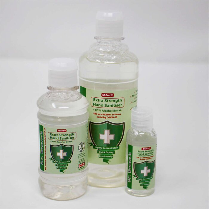 BCB Dr. Browns hand disinfectant >80% dalcool en 3 tailles