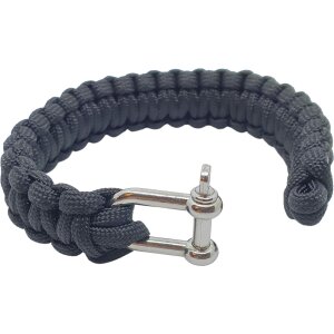 Bcb 9" Paracord Bracelet-Black-With Metal Closure cm074b 