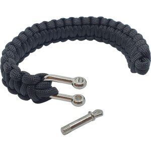 BCB Survival Bracelet Black with metal buckle