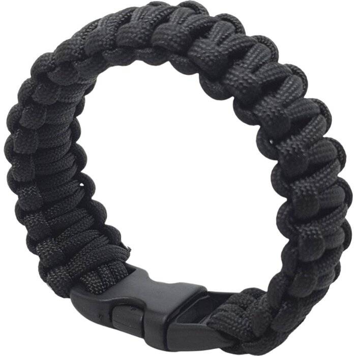 BCB Survival Bracelet Noir avec fermeture en plastique