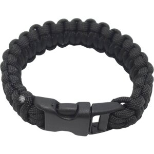 BCB Survival Bracelet Black with Plastic Clasp