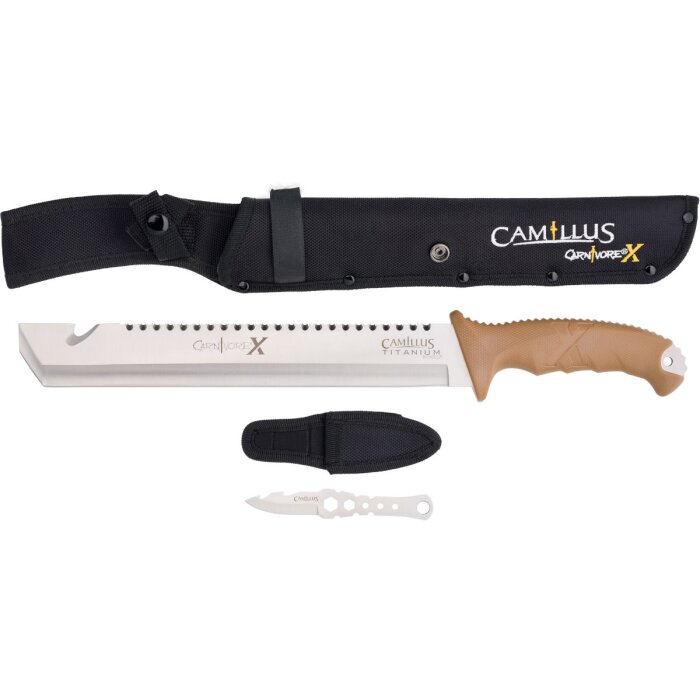 Camillus Carnivore X machete and survival knife