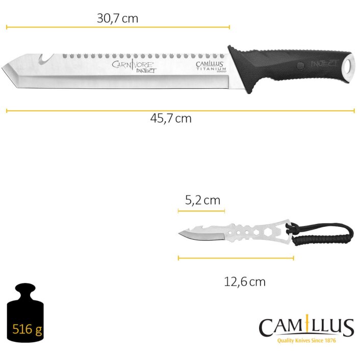 Camillus Carnivore Inject Machete mit Survivalwerkzeug