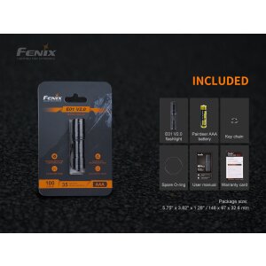 Fenix E01 V2.0 Lampe de poche noire
