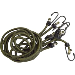 BCB 1m corde de tension avec crochet Olive - Pack de 4