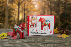 BeaverCraft Dala Horse Holzschnitzset | Lindenholz | Dalahäst