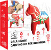 BeaverCraft Dala Horse Holzschnitzset | Lindenholz | Dalahäst