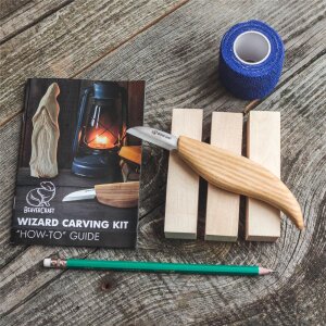 BeaverCraft Wizard Holzschnitzset | Lindenholz | Zauberer-Figur