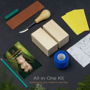 BeaverCraft Bear Holzschnitzset | Lindenholz | Bären-Figur
