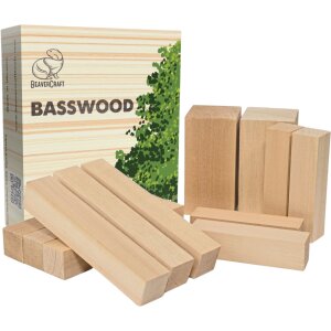 BeaverCraft Blocs à sculpter en bois de tilleul -...