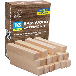 BeaverCraft Wood Carving Blocks Basswood - 16pcs.