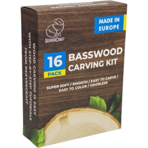BeaverCraft Wood Carving Blocks Basswood - 16pcs.