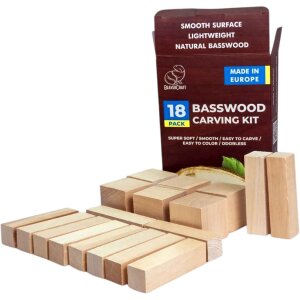 BeaverCraft Wood Carving Blocks Basswood - 18 pcs.