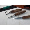 BeaverCraft S14X - Set de découpe de cuillères premium avec manches en noyer et étui en cuir