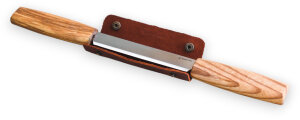 BeaverCraft DK2S Ziehmesser Eschenholz mit Leder-Etui
