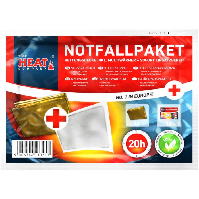 Heat Survival Pack with rescue blanket